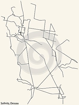 Street roads map of the SOLLNITZ BOROUGH, DESSAU