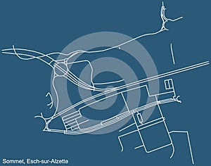 Street roads map of the Sommet Quarter of Esch-sur-Alzette, Luxembourg