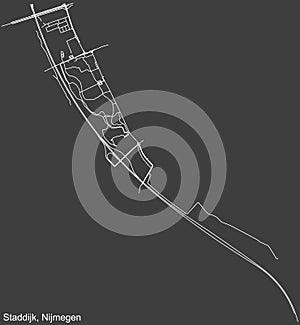 Street roads map of the STADDIJK NEIGHBORHOOD, NIJMEGEN