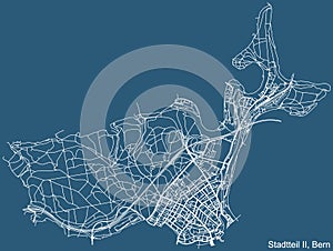 Street roads map of the Stadtteil II LÃ¤nggasse-Felsenau District of Bern, Switzerland