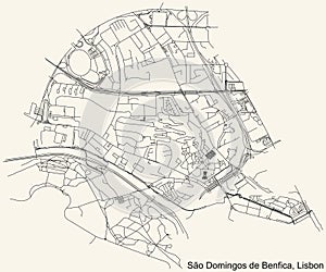 Street roads map of the SÃ£o Domingos de Benfica civil parish of Lisbon, Portugal