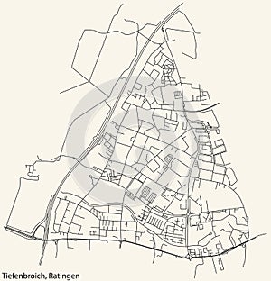 Street roads map of the TIEFENBROICH MUNICIPALITY, RATINGEN