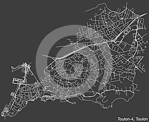 Street roads map of the TOULON-4 CANTON, TOULON