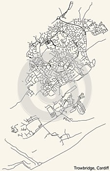 Street roads map of the Trowbridge electoral ward of Cardiff, United Kingdom