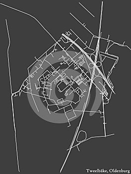 Street roads map of the TWEELBÃ„KE DISTRICT, OLDENBURG