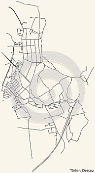 Street roads map of the TÖRTEN BOROUGH, DESSAU