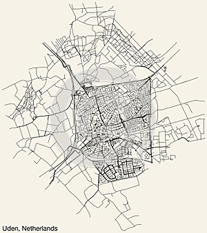 Street roads map of UDEN, NETHERLANDS