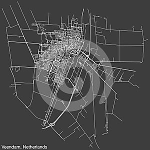 Street roads map of VEENDAM, NETHERLANDS
