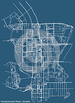 Street roads map of the Voroshylovskyi District of Donetsk, Ukraine