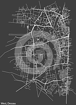 Street roads map of the WEST BOROUGH, DESSAU