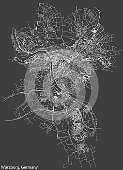 Street roads map of WÃœRZBURG, GERMANY