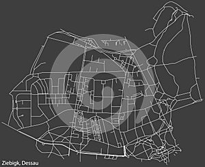 Street roads map of the ZIEBIGK BOROUGH, DESSAU