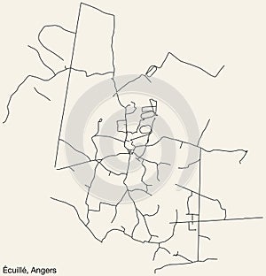Street roads map of the ÉCUILLÉ COMMUNE, ANGERS