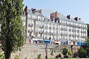 Street Rue des Etats near Castle in Nantes