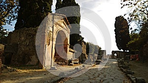 Street in the ruined Pompeii