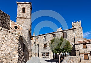 Street in San Felices village, Soria, Spain