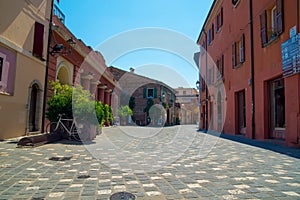 Street in Santarcangelo di Romagna Italy