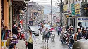 Street in Sapa village Vietnam