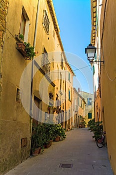 Street in Scansano in Tuscany, Italy