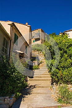 Street in Scansano in Tuscany, Italy