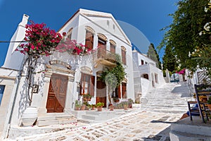 Street scene, on aegean island of Tinos, Greece.