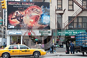 Street Scene & Billboard in New York City