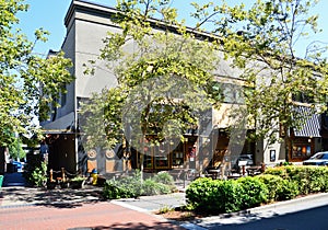 Street Scene in Downtown Eugene in Summer, Oregon