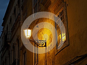 Street Scene In Faro Portugal At Dusk