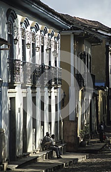 Street scene in Mariana, Minas Gerais, Brazil.