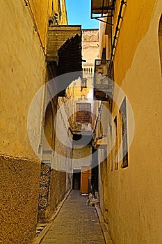 Street scene the medina of Fez, Morocco.