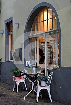 Street Scene in the Old Town of Freiburg in Breisgau, Baden - Wuerttemberg