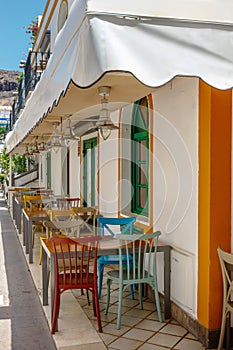 A street scene in Puerto de Mogan Gran Canaria, Canary Islands