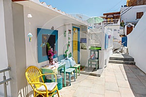 A street scene in Puerto de Mogan Gran Canaria, Canary Islands