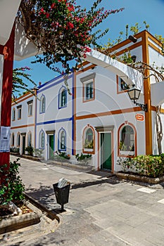 A street scene in Puerto de Mogan Gran Canaria, Canary Islands