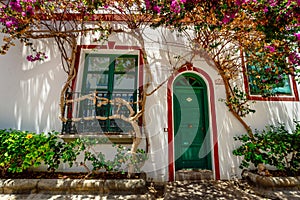 A street scene in Puerto de Mogan Gran Canaria, Canary Islands, Spain