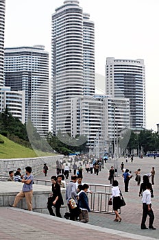 Street scene in Pyongyang.