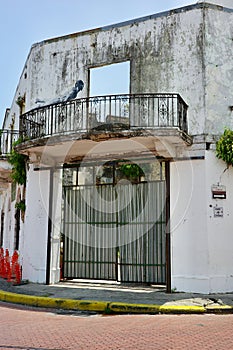 Old Weathered Building Ruins With Character in Casco Viejo, Panama photo