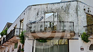 Old Weathered Building Ruins With Character in Casco Viejo, Panama photo