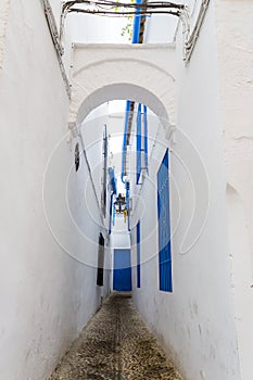 Street scene with traditional Andalucian architecture in the historical city of Cordoba, Spain photo