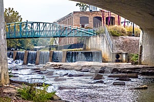 Street scenes around falls park in greenville south carolina