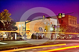 Street scenes at night around downtown in clover south carolina