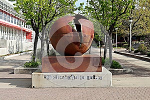 Street Sculpture in Ninth Street Historic Park in Denver at Springtime