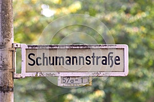 Street shield named after musician Robert Schumann