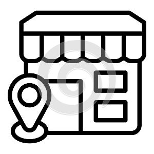 Street shop location icon outline vector. Store map