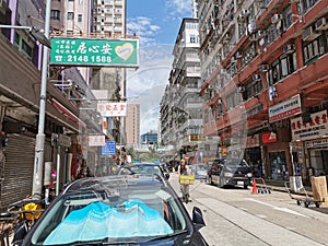 Street shop yau ma tei mong kok neigborhood kowloon hong kong traffic
