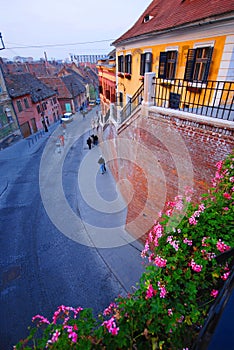 Street in Sibiu, Romania photo