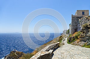 Street in Sifnos island, Cyclades, Greece photo