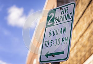 Street Sign 2 hour parking