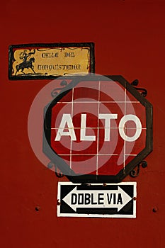 Street Sign in Antigua, Guatemala