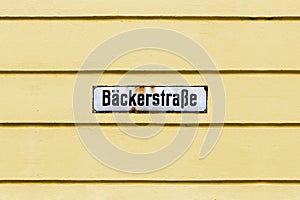 Street sign `Baeckerstrasse`